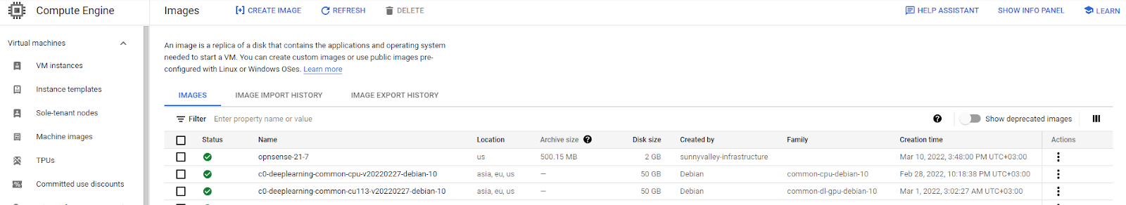 Viewing newly created OPNsense image on Google Cloud Platform
