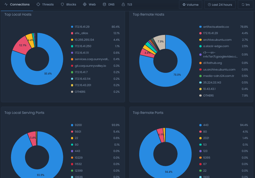 Top Connection Ports &amp; Hosts Report On Cloud