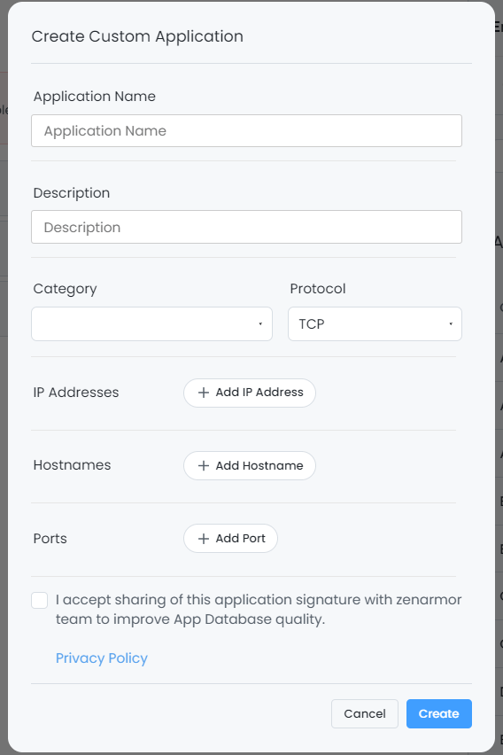 Define New Custom Application Define new custom application
