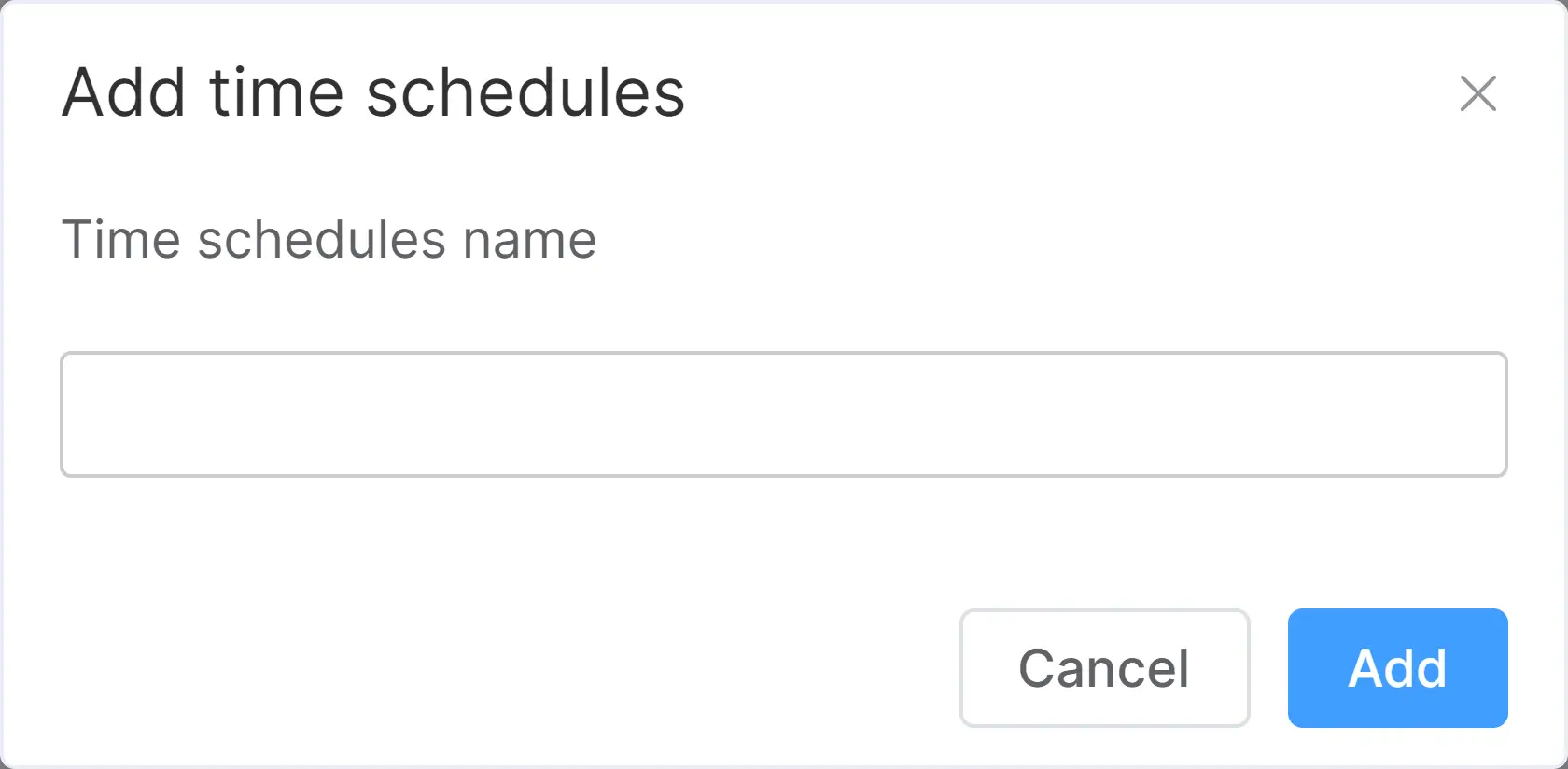 Adding a new time schedule for a policy