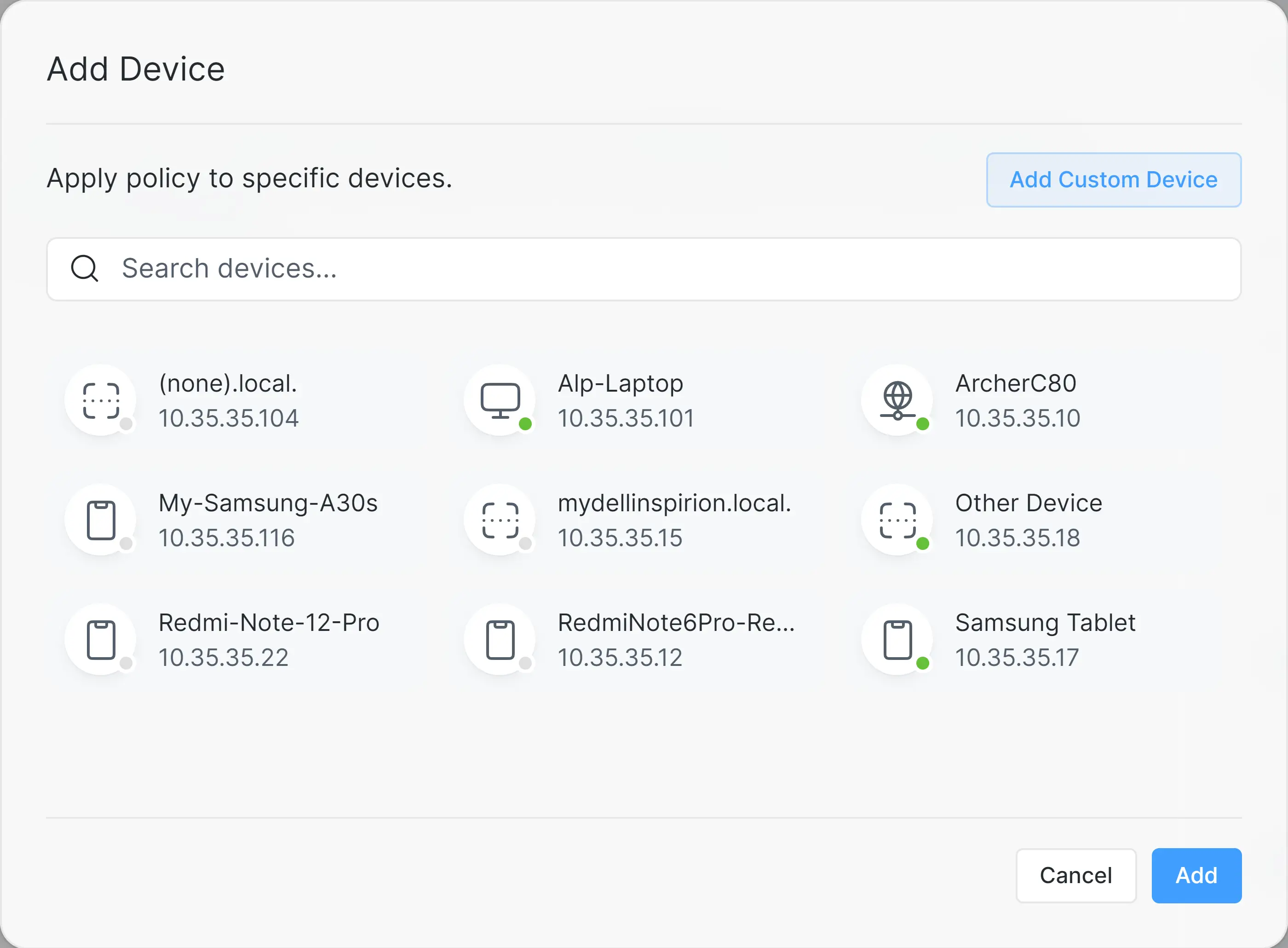 Adding Devices