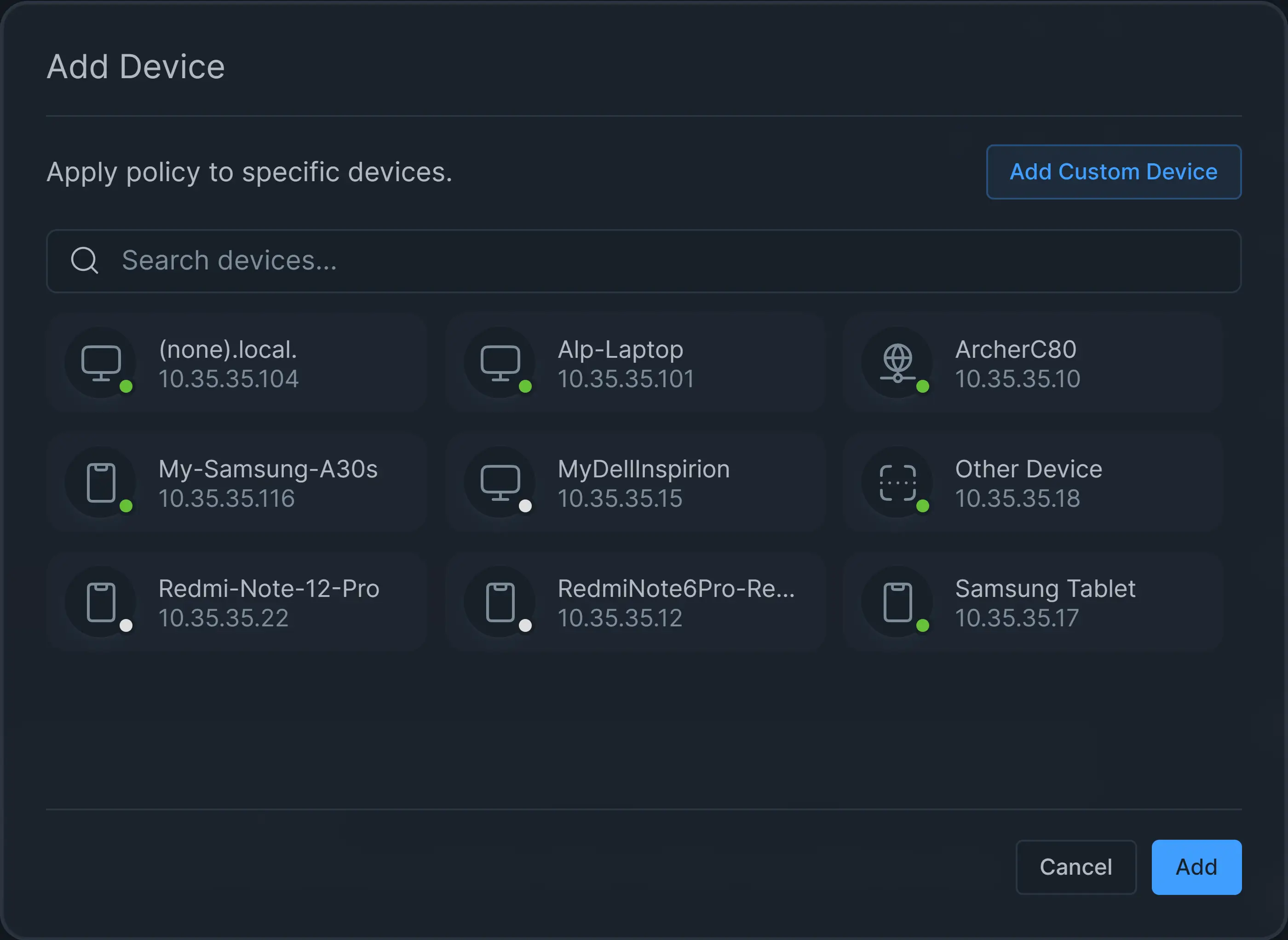 Adding Devices