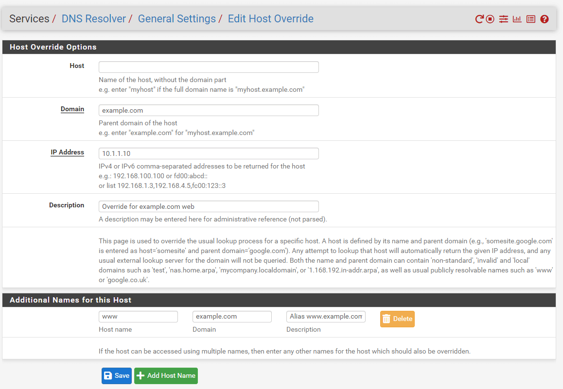 Adding Host Overrides