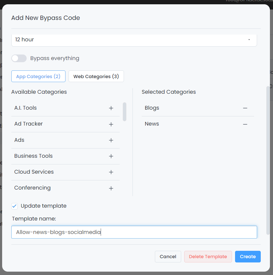 Adding new bypass code using template