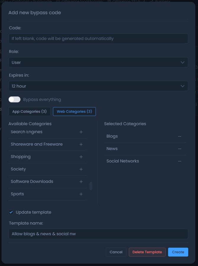 Adding new bypass code using template