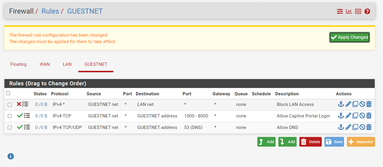 Applying Firewall Rule to Block LAN access