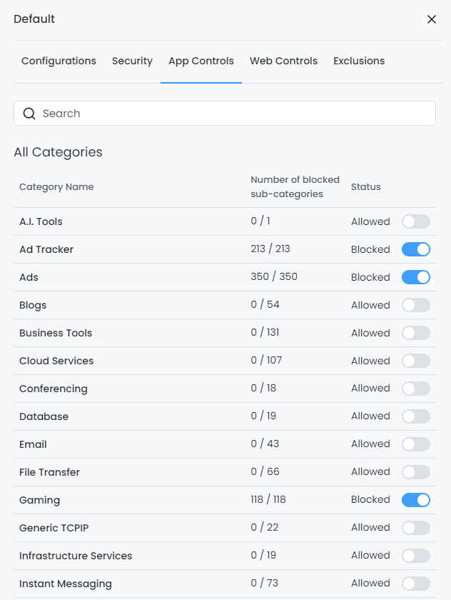 Blocking Entire Application Category on Zenarmor