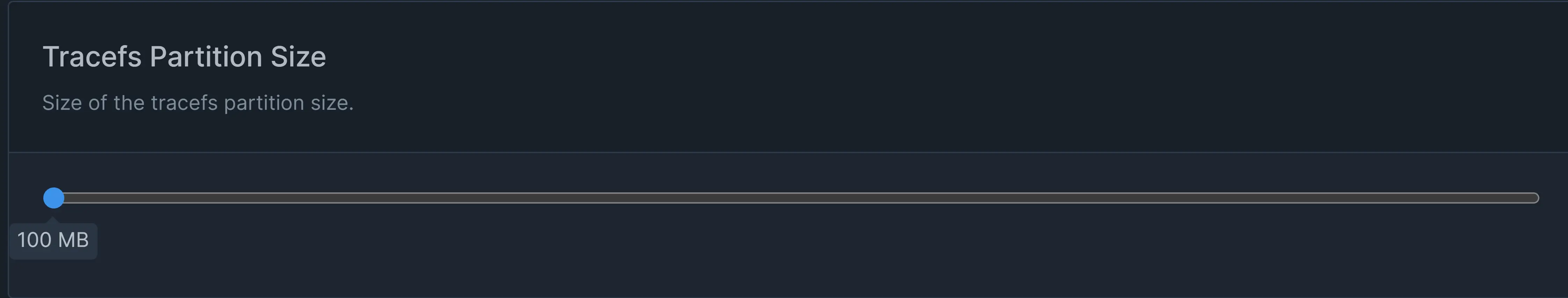 Changing Tracefs Partition Size