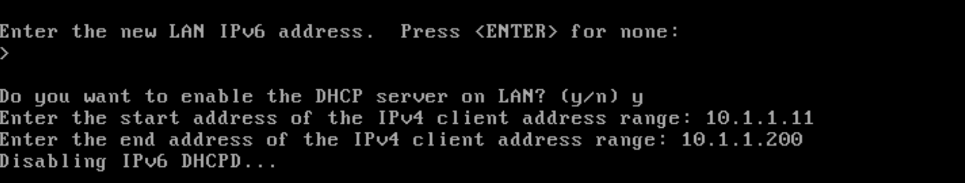 Configuring DHCP server on LAN interface of pfSense