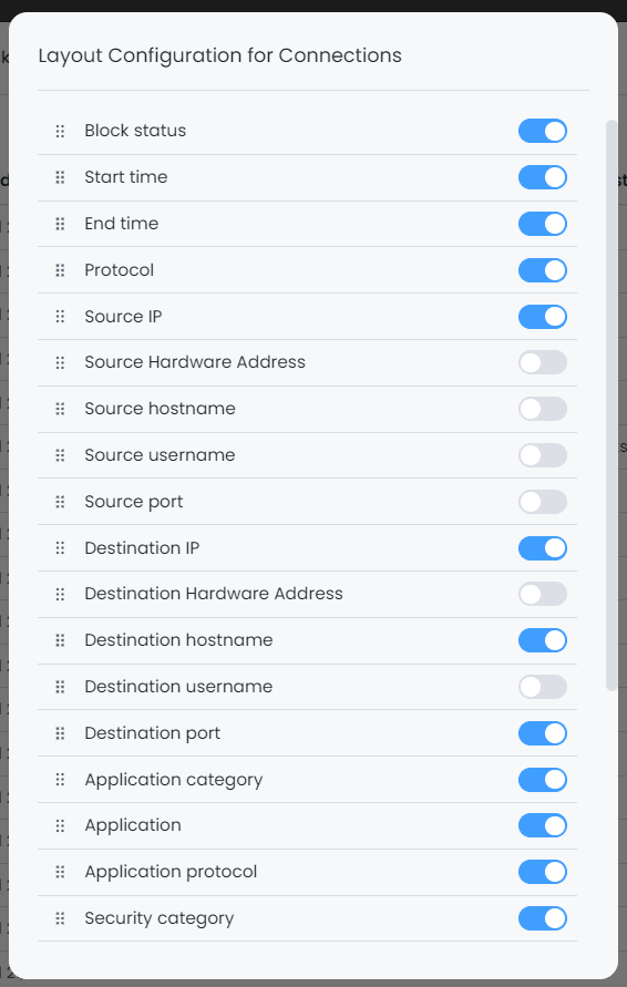 Add or remove fields/columns