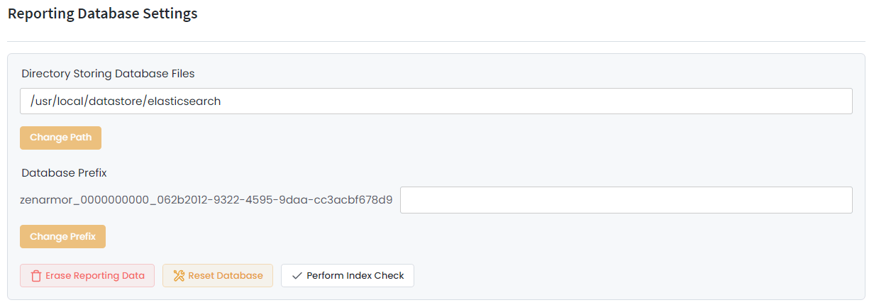 Changing the Database Directory and Prefix