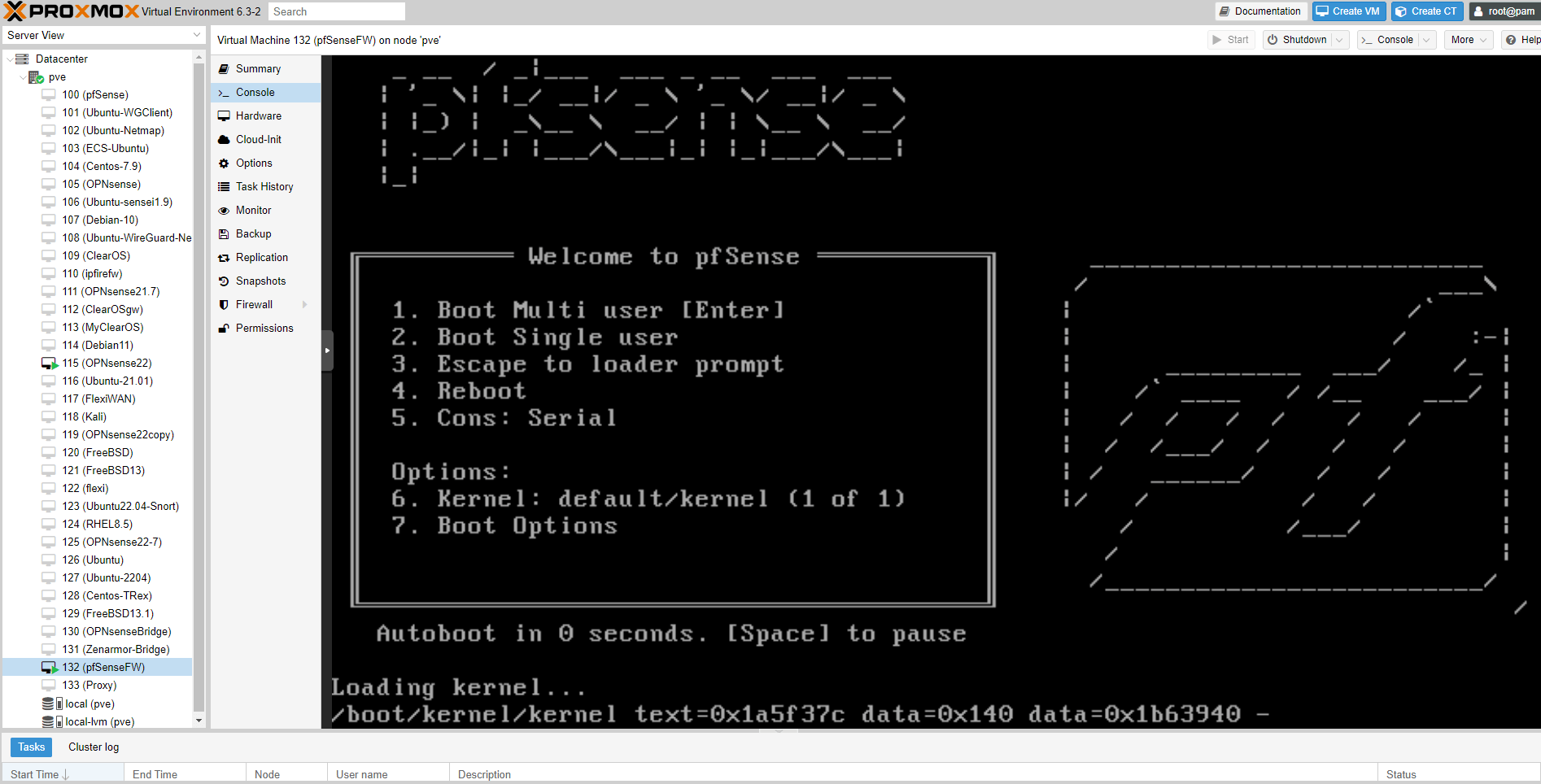 Connecting pfSense VM console on Proxmox VE