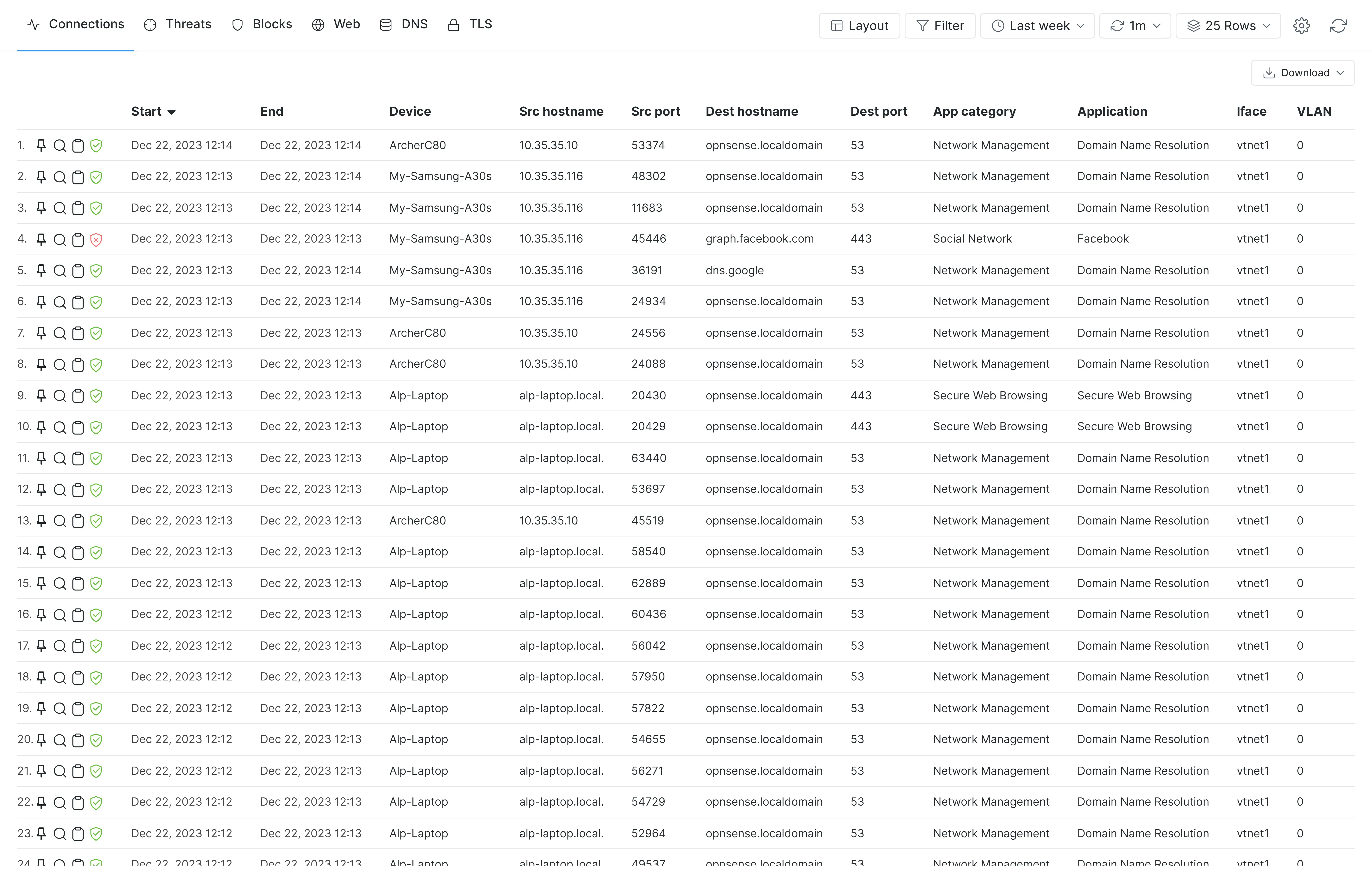 Connections Live Session Explorer