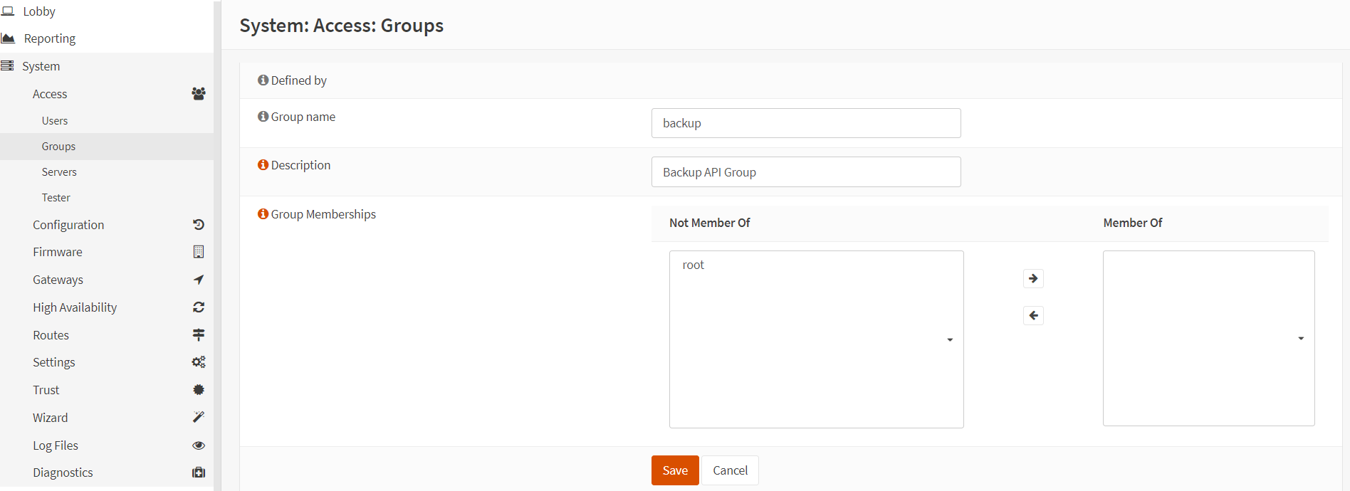 Adding backup API Group