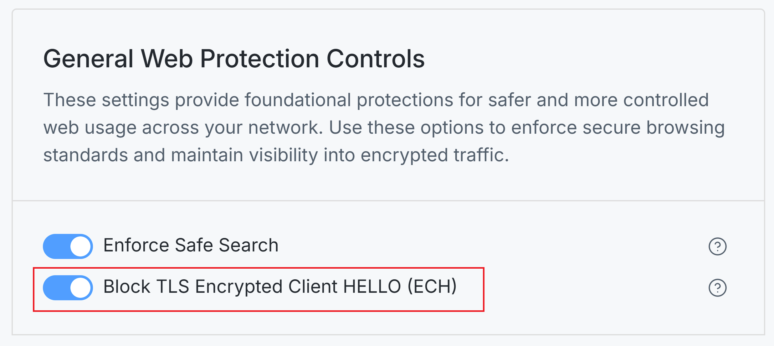 Disabling Block ECH Option