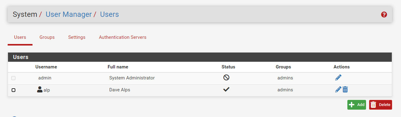 Disabled admin account on pfsense