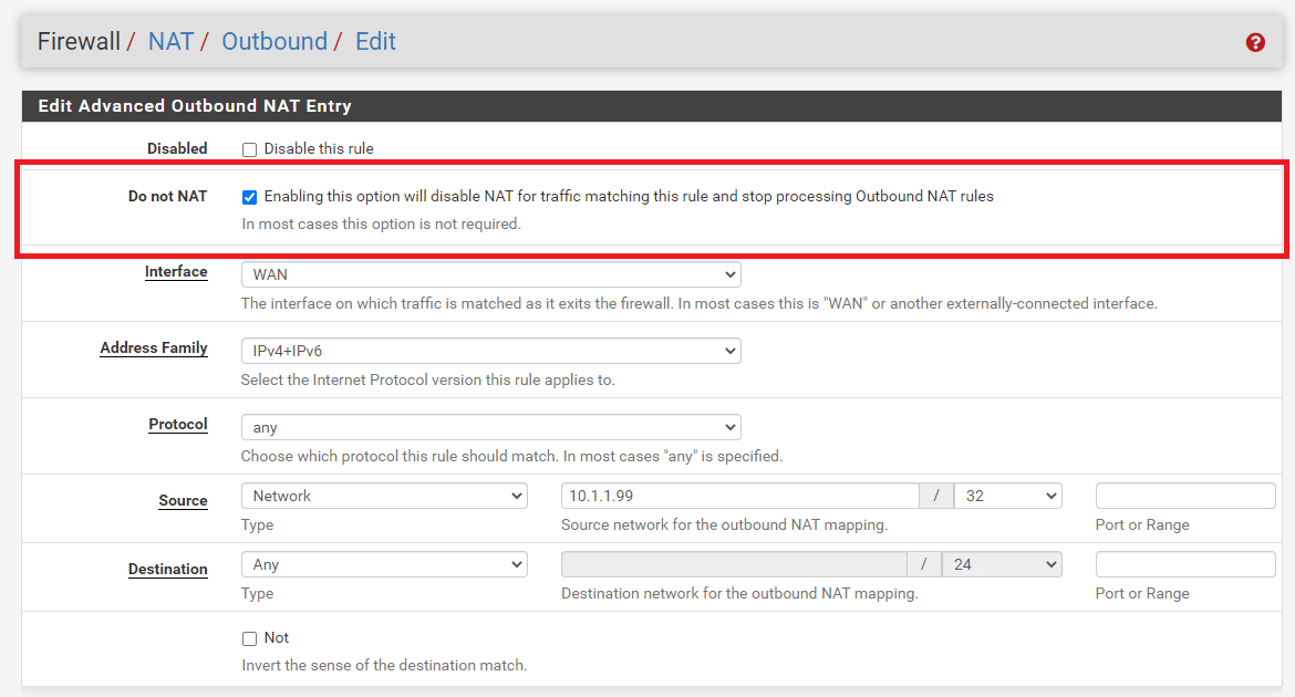 Disabling Outbound NAT Rule on Hybrid Outbound NAT