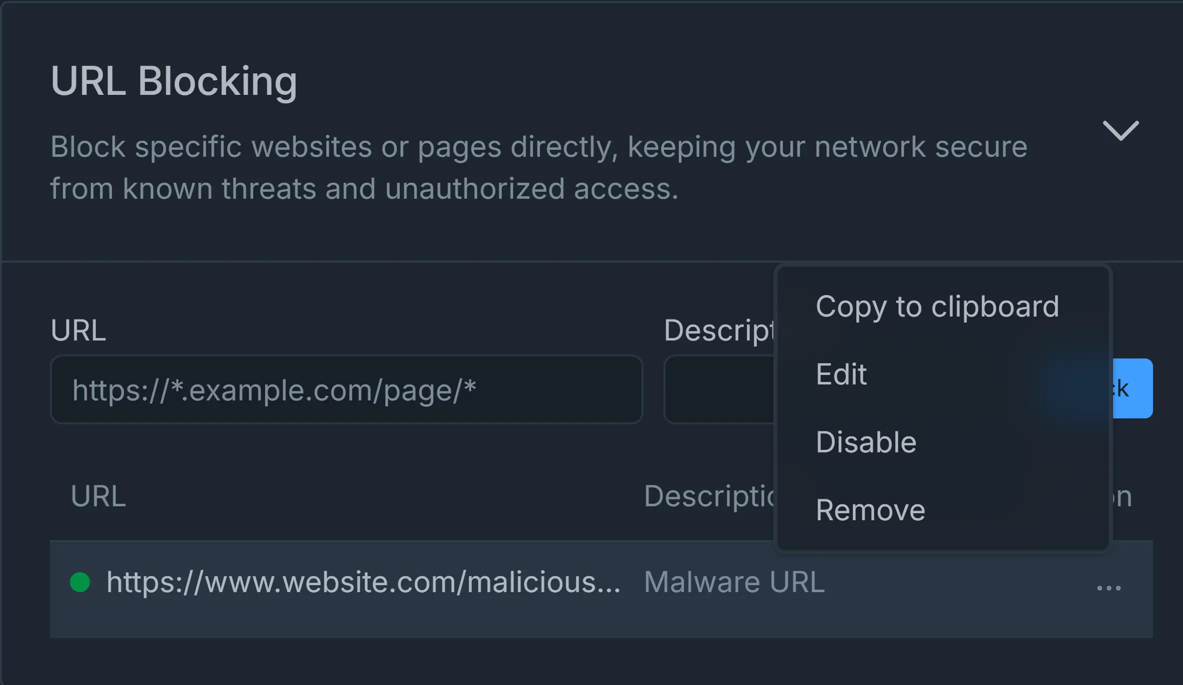 Edit Blocked URL