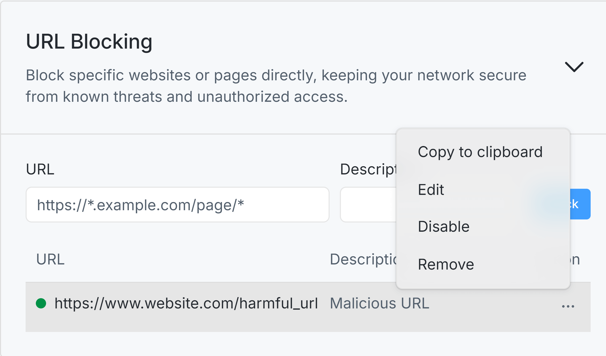 Edit Blocked URL
