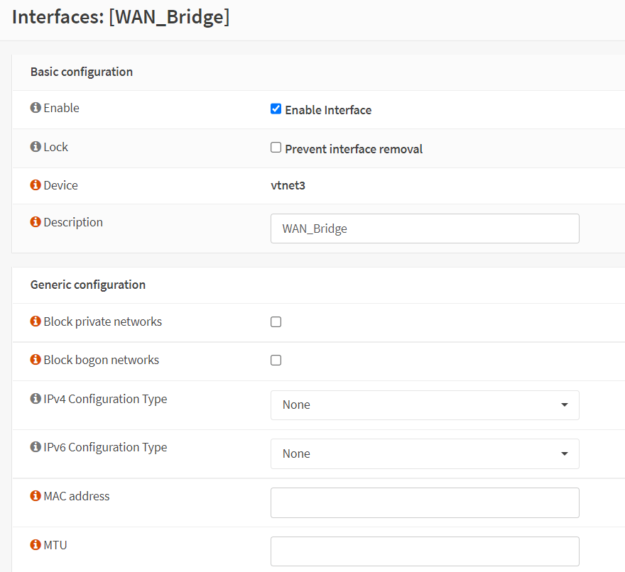 Enabling WAN_Bridge Interface