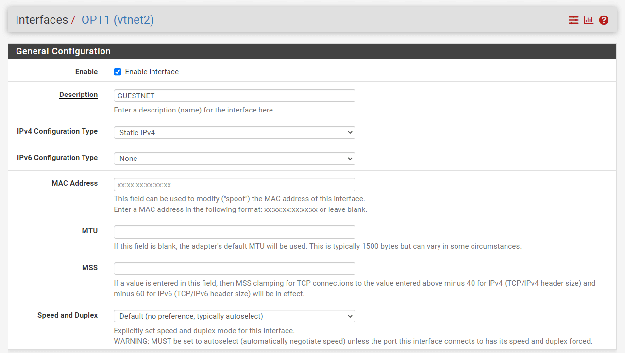 Enabling GuestNet interface on pfSense