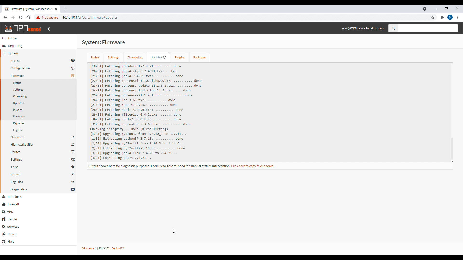 Fetching and updating the OPNsense packages