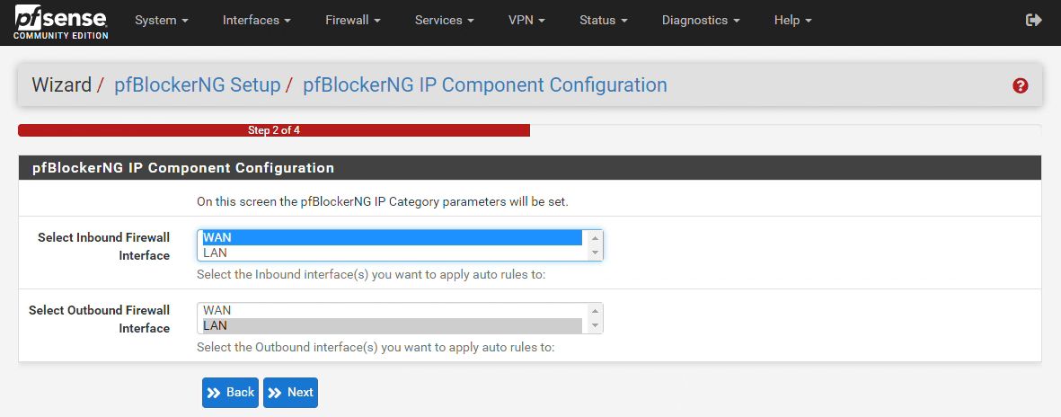 pfBlockerNG IP Component Configuration