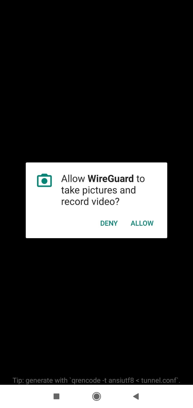 Giving permission to WireGuard