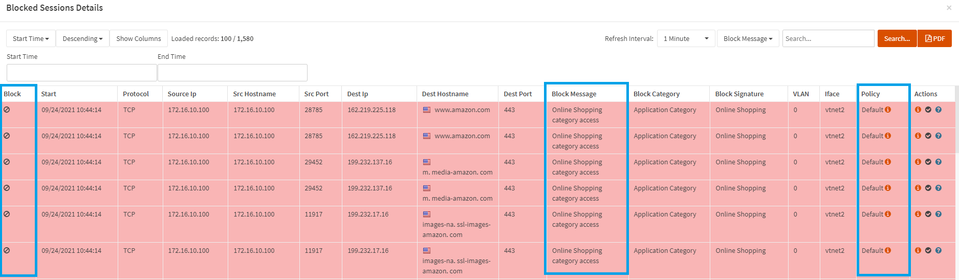 Online Shopping application category is blocked by the Default policy Online Shopping application category is blocked by the Default policy