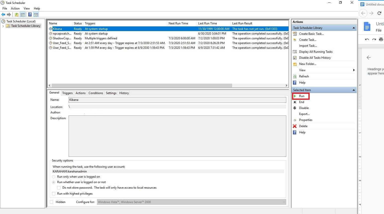 Task Scheduler for Kibana
