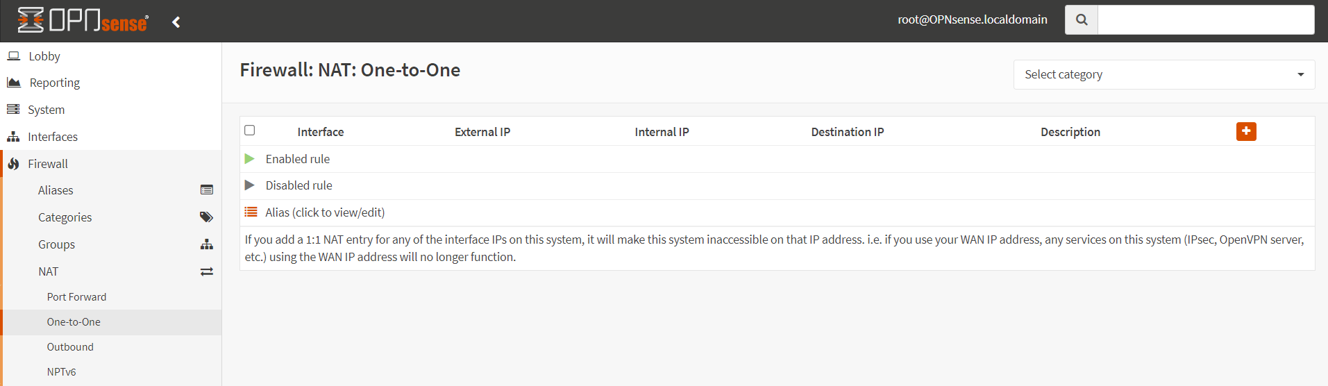 One-to-One NAT configuration in OPNsense