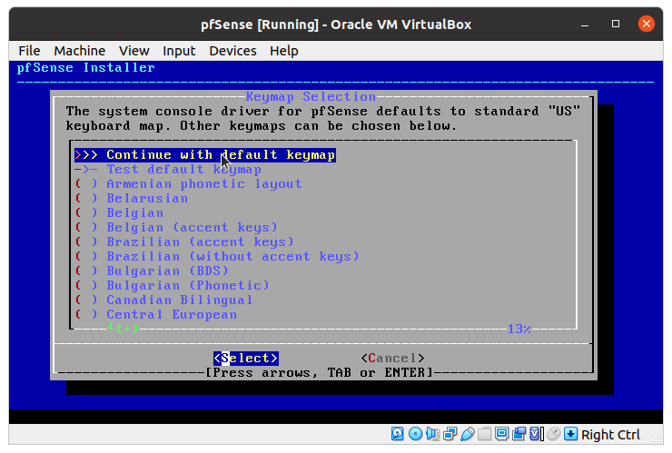 Keymap Selection for pfSense® software