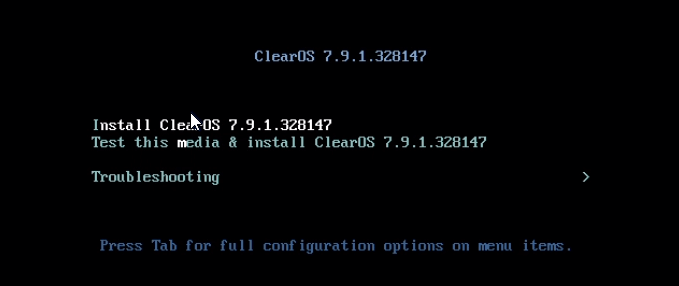 ClearOS Installation Boot Options