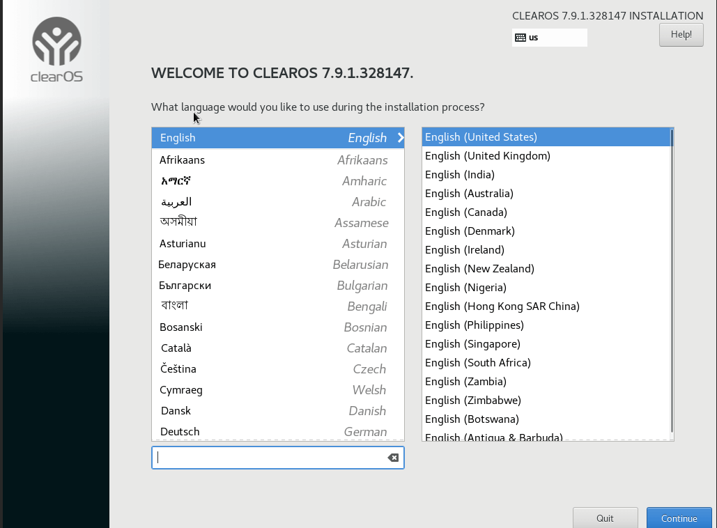 Language Selection
