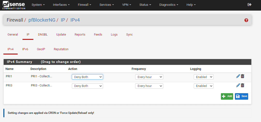 IPv4 category settings