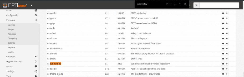 OPNSense OS-SunnyValley on List