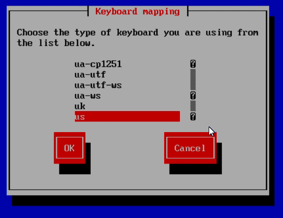 Keyboard layout selection