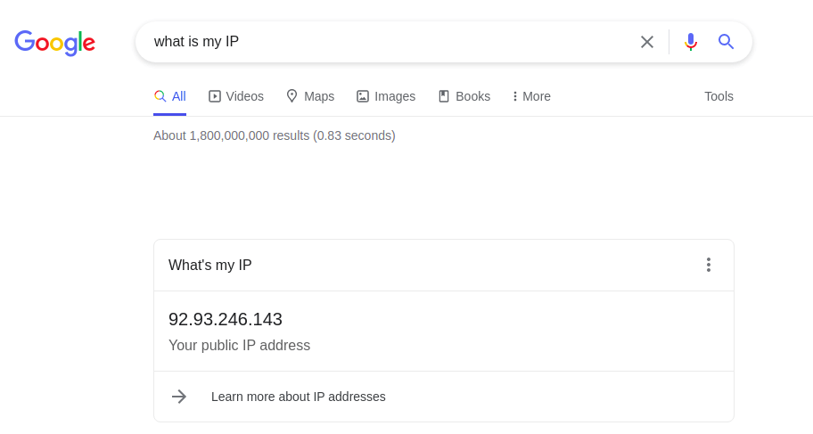 Learning public IP address