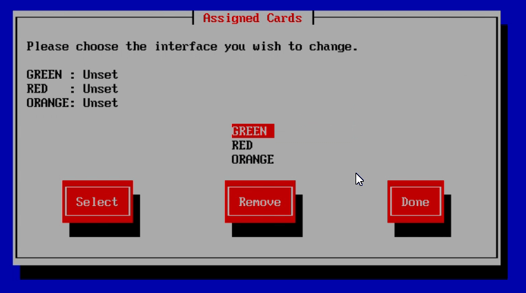 Default assigned cards on IPFire