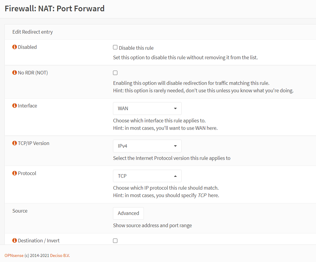 Port forwarding rule configuration for HTTPS in OPNsense-1