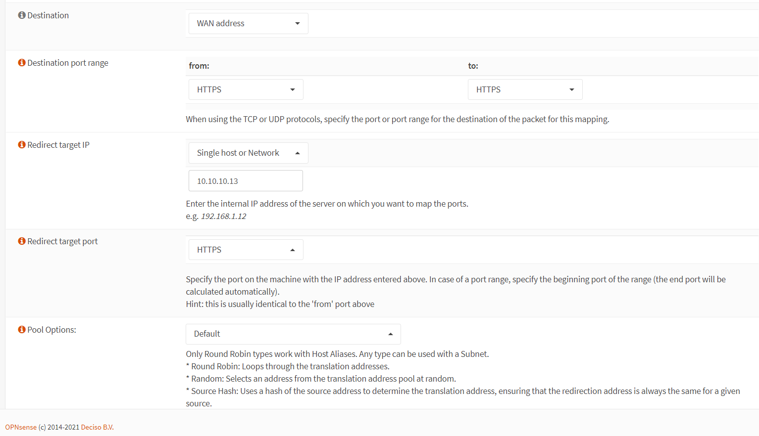 Port forwarding rule configuration for HTTPS in OPNsense-2