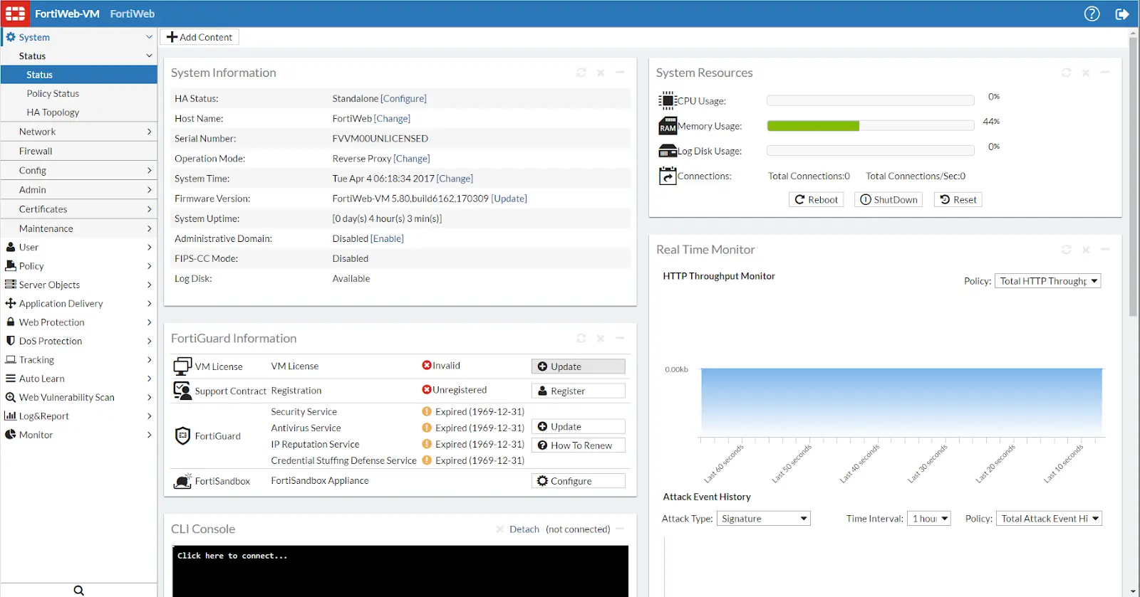 Fortiweb UI