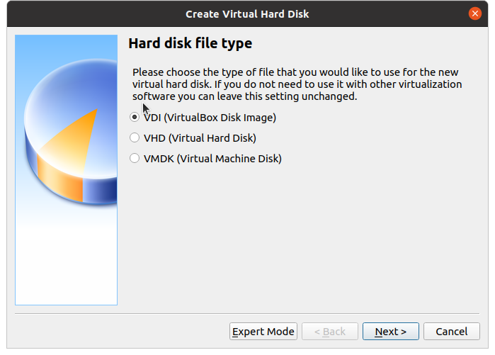 Hard Disk File Type Selection on Virtual Box 