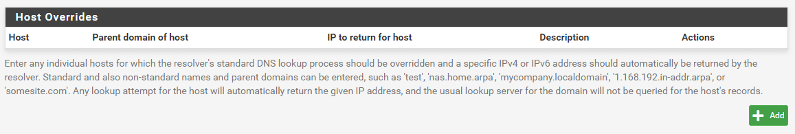 Host Overrides