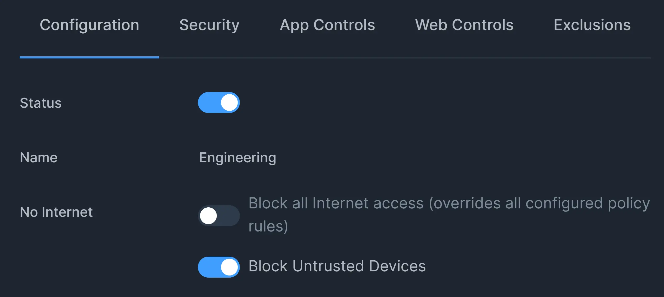 No internet options