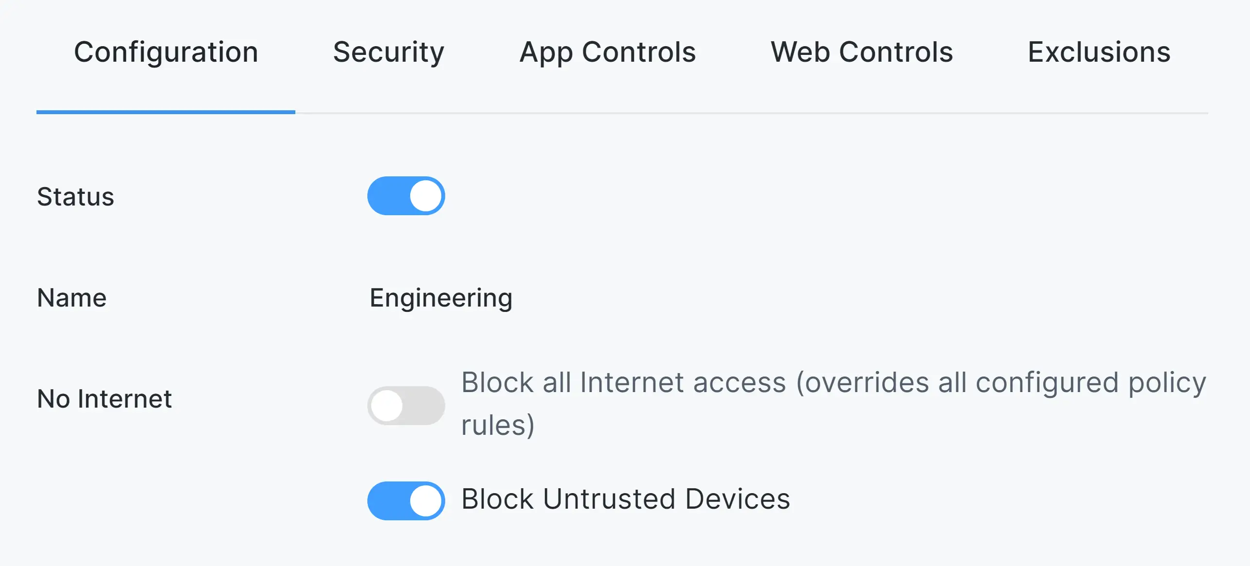 No internet options