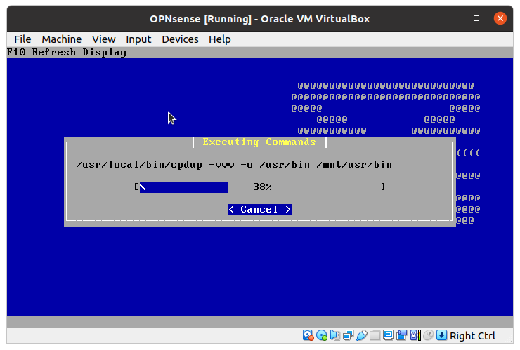 OPNsense installation - Executing Commands 