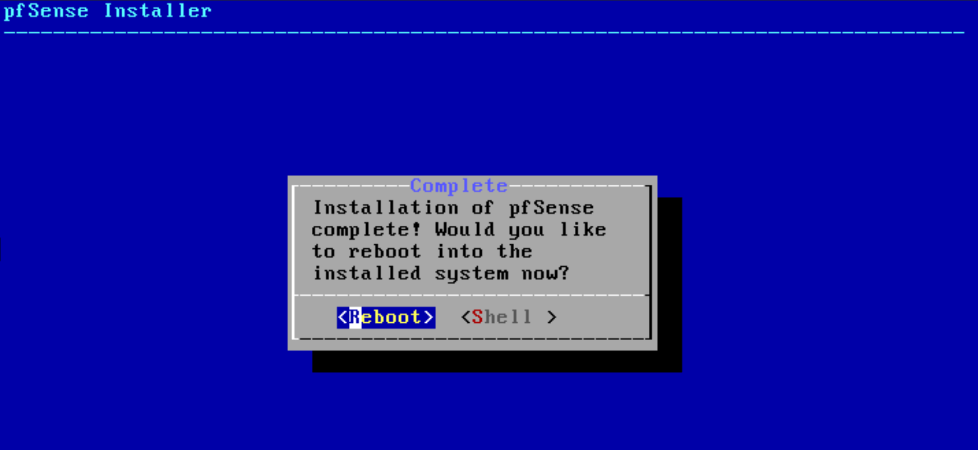 Rebooting pfSense node