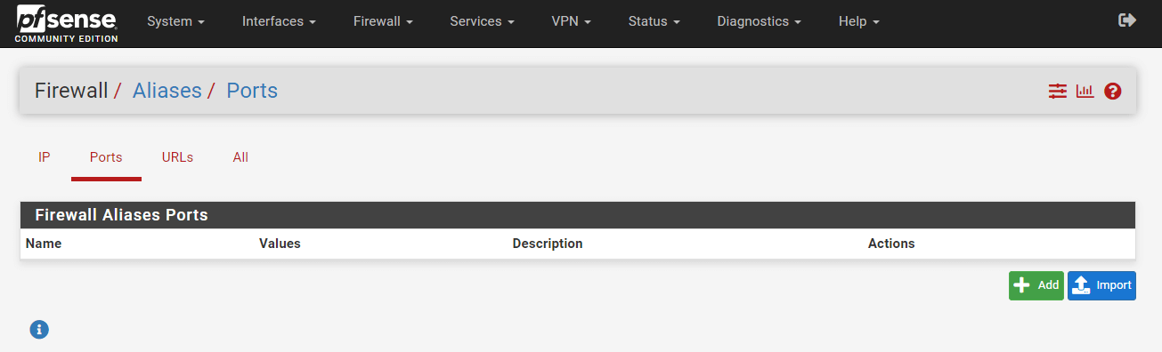 Ports Aliases on pfSense
