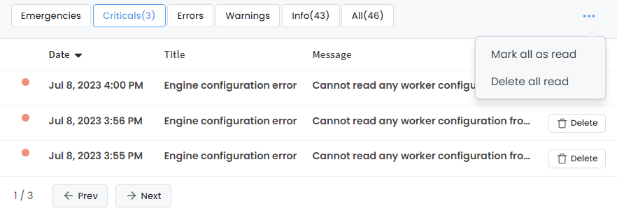 Removing all read notification messages